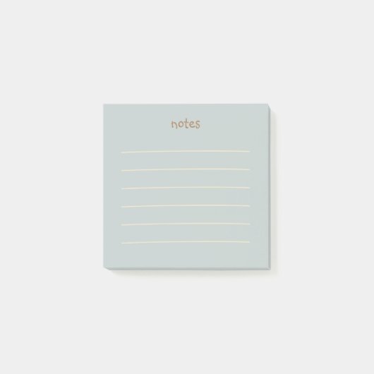 Minimalistische Blauwe Notities met lijnen Post-it® Notes (Voorkant)