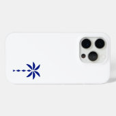Minimalistische blauwe palmboom lijnkunst Case-Mate iPhone case (Achterkant (horizontaal))