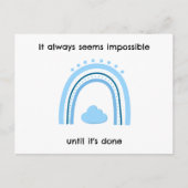 Minimalistische blauwe regenboog briefkaart (Voorkant)