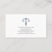 Minimalistische Blauwe Schaaltjes van Justitie, ad Visitekaartje (Achterkant)