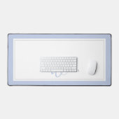 Minimalistische blauwe script twee rand monogram bureaumat (Keyboard & Muis)