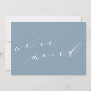 Minimalistische Blauwe Script We Zijn Verhuisd Naa Aankondiging