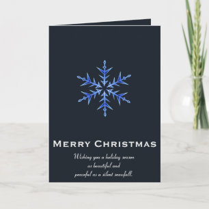 Minimalistische Blauwe Sneeuwvlok Hand Getekende K Kaart