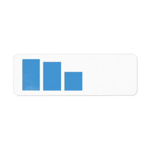 Minimalistische blauwe staafdiagram adreslabel etiket