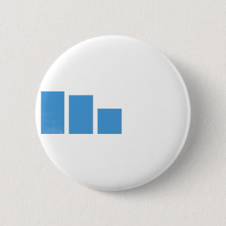 Minimalistische blauwe staafdiagram adreslabel ronde button 5,7 cm