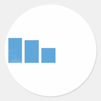 Minimalistische blauwe staafdiagram adreslabel ronde sticker