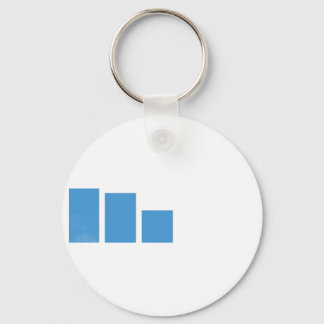 Minimalistische blauwe staafdiagram adreslabel sleutelhanger