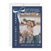 Minimalistische blauwe strik dennen tak foto famil