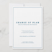 Minimalistische blauwe tekst van de marine uitstel kaart (Voorkant)