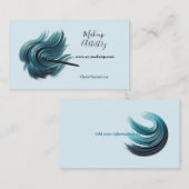 Minimalistische blauwe tinten oogschaduw visitekaartje (Voorkant / Achterkant)