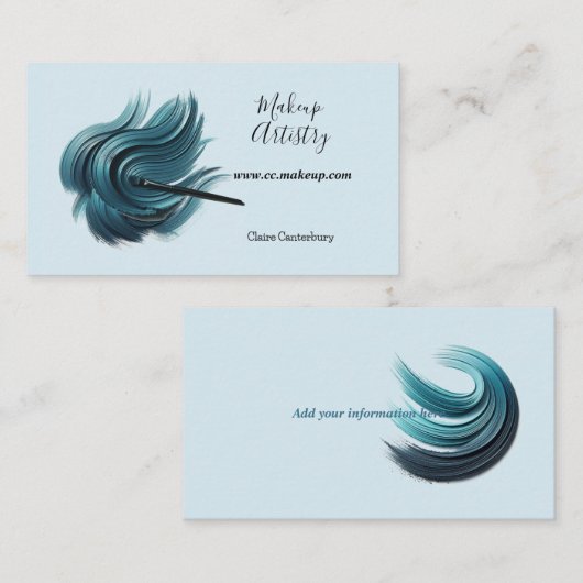 Minimalistische blauwe tinten oogschaduw visitekaartje (Voorkant / Achterkant)