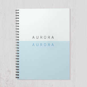 Minimalistische blauwe twee-tint notitieboek