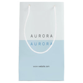 Minimalistische blauwe tweedelige visitekaart klein cadeauzakje