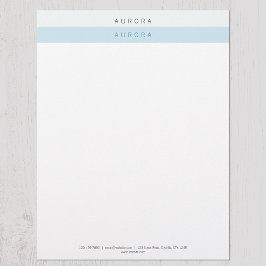 Minimalistische blauwe tweekleurige aangepaste bri briefhoofd