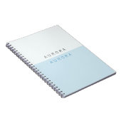 Minimalistische blauwe tweekleurige notitieboek (Rechterzijde)