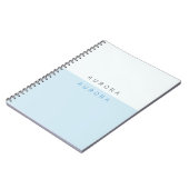 Minimalistische blauwe tweekleurige notitieboek (Linkerzijde)