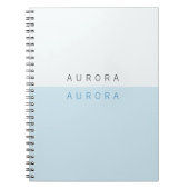 Minimalistische blauwe tweekleurige notitieboek (Voorkant)