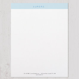 Minimalistische blauwe tweetonige briefhoofd