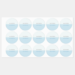 Minimalistische blauwe tweetonige labels