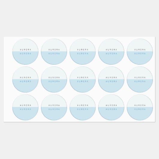 Minimalistische blauwe tweetonige labels (Vel)