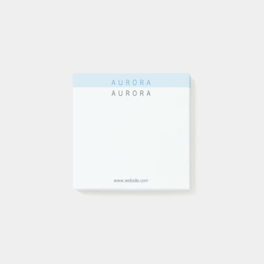 Minimalistische blauwe tweetonige post-it® notes (Voorkant)