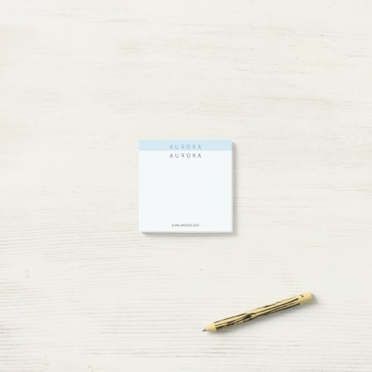 Minimalistische blauwe tweetonige post-it® notes (Op bureau)