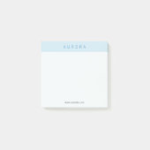 Minimalistische blauwe tweetonige post-it® notes (Voorkant)