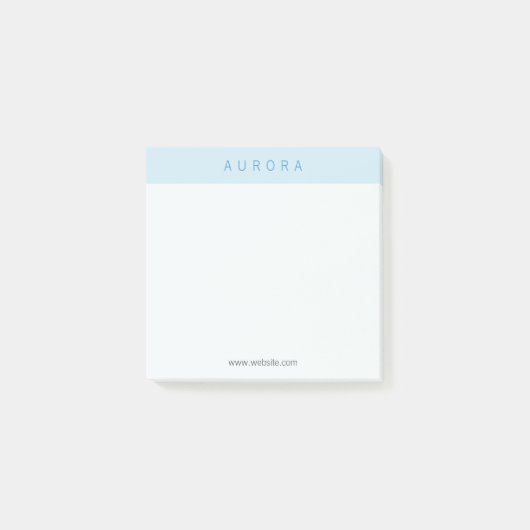 Minimalistische blauwe tweetonige post-it® notes (Voorkant)