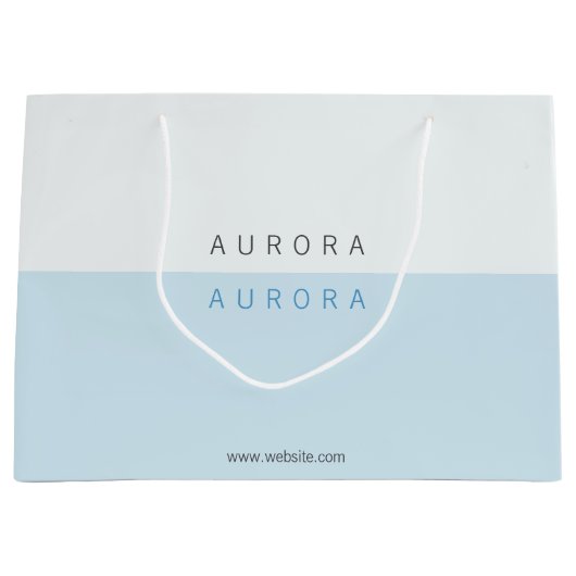 Minimalistische blauwe tweetonige visitekaart groot cadeauzakje (Voorkant)