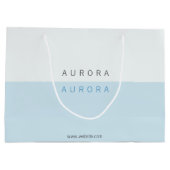 Minimalistische blauwe tweetonige visitekaart groot cadeauzakje (Achterkant)