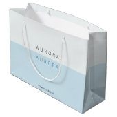 Minimalistische blauwe tweetonige visitekaart groot cadeauzakje (Achterkant Gekanteld)