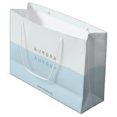 Minimalistische blauwe tweetonige visitekaart groot cadeauzakje (Voorkant Gekanteld)