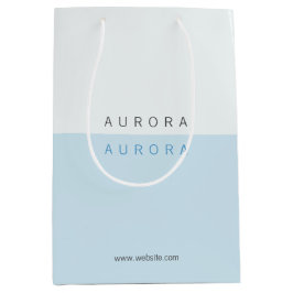 Minimalistische blauwe tweetonige visitekaart medium cadeauzakje