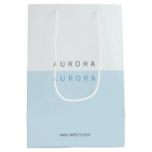 Minimalistische blauwe tweetonige visitekaart medium cadeauzakje (Achterkant)