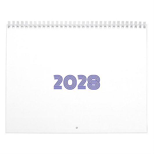 Minimalistische blauwe typografie kalender (Hoes)