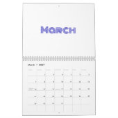 Minimalistische blauwe typografie kalender (Mar 2027)