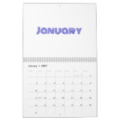 Minimalistische blauwe typografie kalender (Jan 2027)