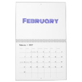 Minimalistische blauwe typografie kalender (Feb 2027)