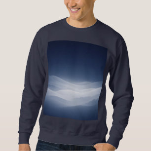 Minimalistische Blauwe Verlopende Landschaps Grafi Trui