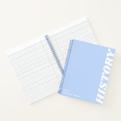 Minimalistische Blauwe Verticale Tekst Schoolvak Notitieboek (Binnen)