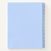 Minimalistische Blauwe Verticale Tekst Schoolvak Notitieboek (Achterkant)