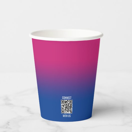 Minimalistische Blauwe Violet Gradiënt Elementale  Papieren Bekers (Achterkant)