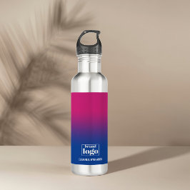 Minimalistische Blauwe Violet Gradiënt Elementale  Waterfles