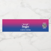 Minimalistische Blauwe Violet Gradiënt Elementale  Waterfles Etiket (Enkel label)