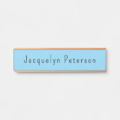 Minimalistische blauwe vlakte Elegante moderne naa Deurbordje (Voorkant)