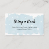 Minimalistische Blauwe Waterverf Breng een Boek Informatiekaartje (Voorkant)
