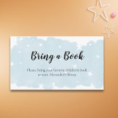 Minimalistische Blauwe Waterverf Breng een Boek Informatiekaartje