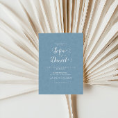 Minimalistische blauwe winter bruiloft kaart