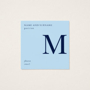 Minimalistische blauwe & witte aangepaste visiteka vierkante visitekaartjes