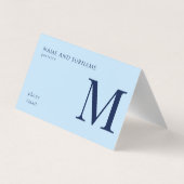 Minimalistische blauwe & witte aangepaste visiteka visitekaartje (Achterkant)